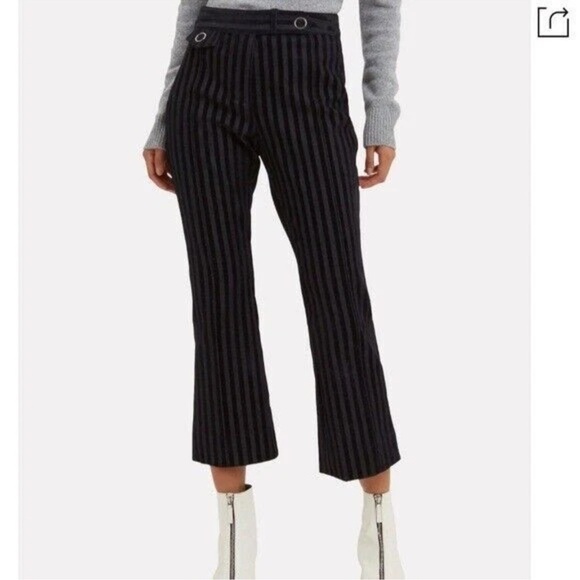 Derek Lam 10 Crosby  Striped Crop Flare Trousers Womens Size 2 - Picture 1 of 16